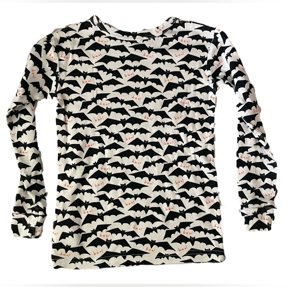 GAP Black and White Bat Print Kids Pajama Set size 5 - Picture 2 of 6